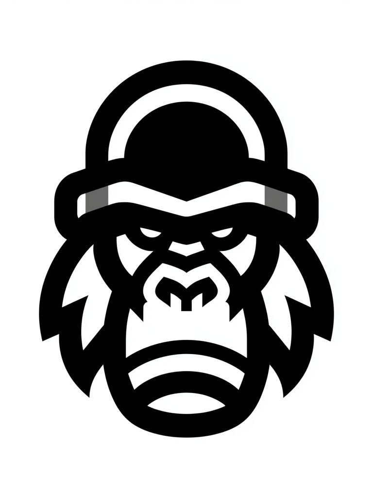 Gorilla Head Minimalist Print. poster — illustration art