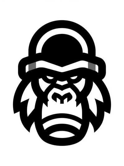 Gorilla Head Minimalist Print. poster print