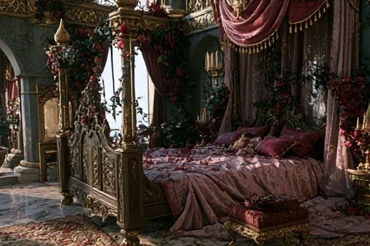 Gothic Canopy Bedroom Print. poster detail
