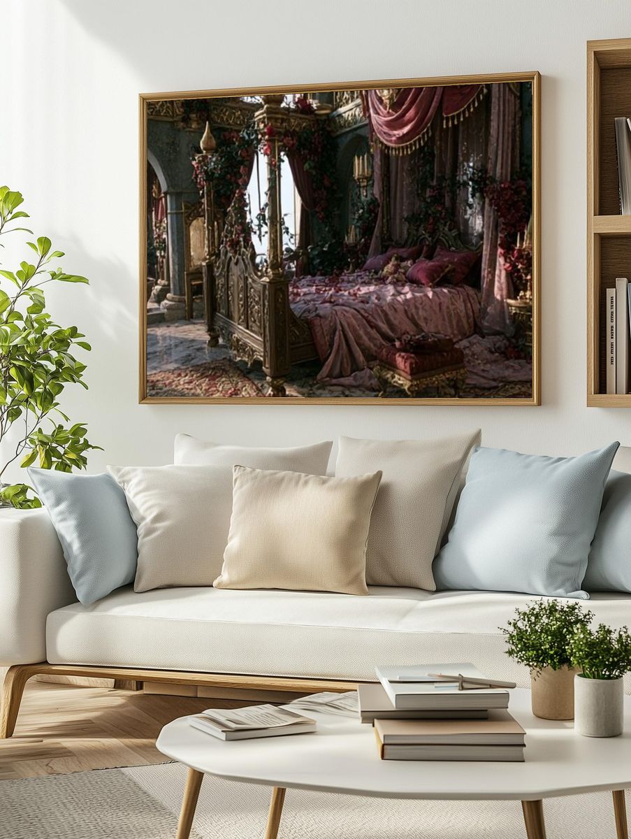 Gothic Canopy Bedroom Print. — room view 2