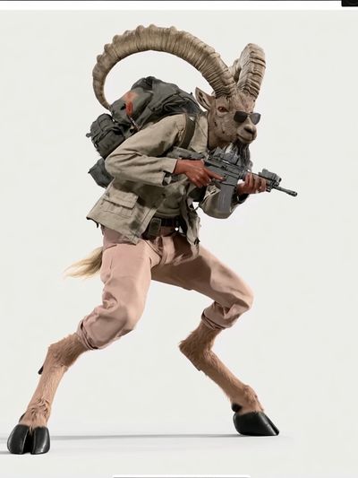 Goat Soldier Digital Art Print.