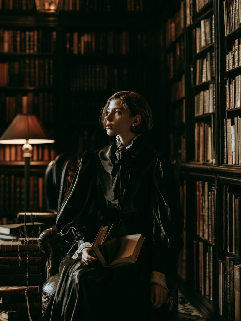 Gothic Library Portrait Poster. poster detail