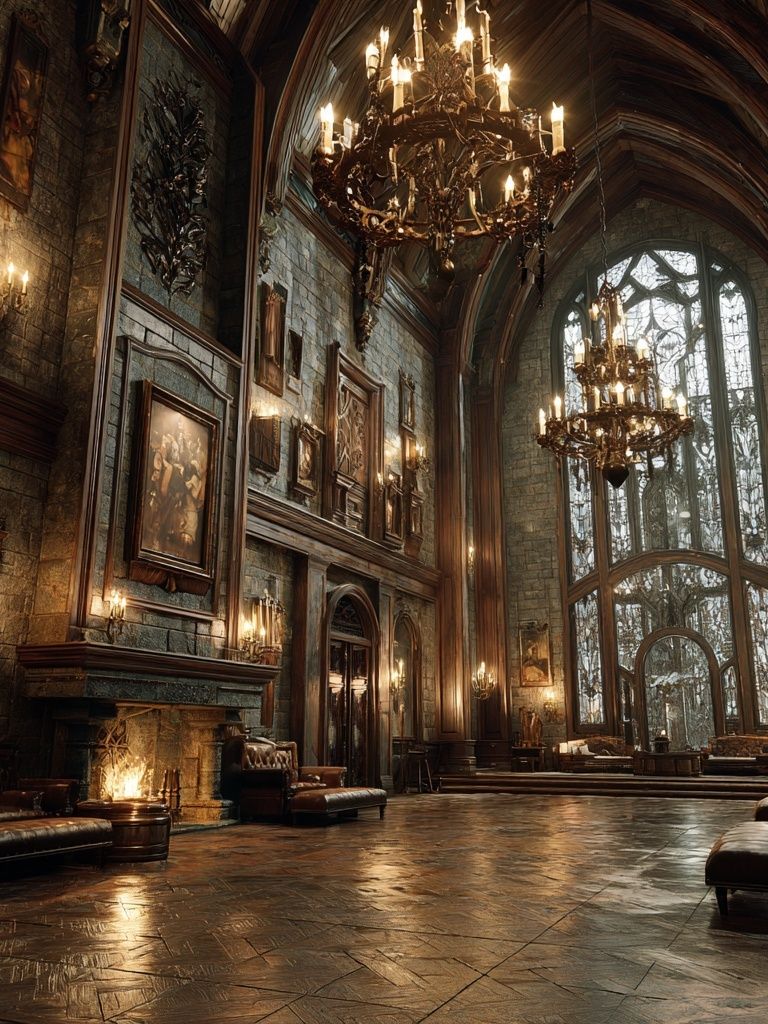 Gothic Manor Hallway Photography Poster. poster detail