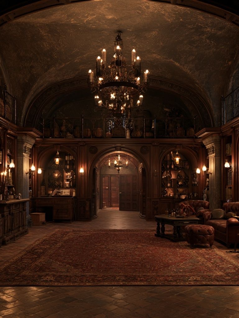 Gothic Library Interior Photography Poster. poster detail