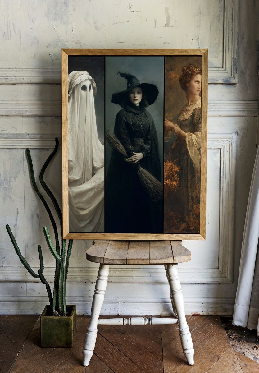 Gothic Women Triptych Fine-Art Poster room preview