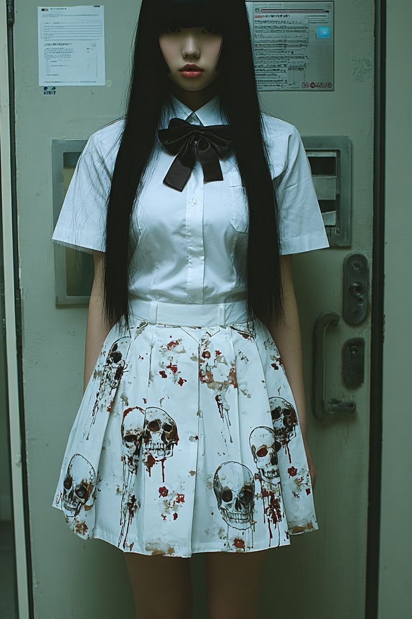 Gothic Schoolgirl Portrait Print. poster detail