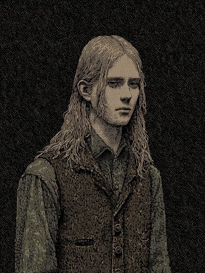Gothic Portrait Etching Poster. poster