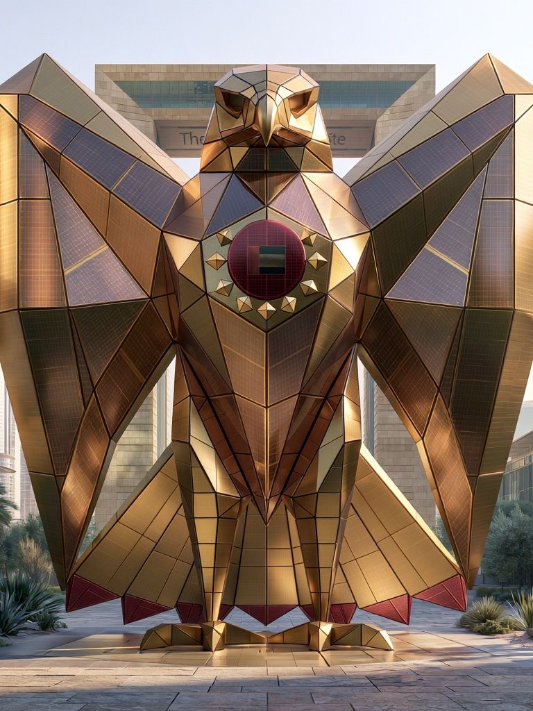 Geometric Owl Sculpture Poster. poster — illustration art