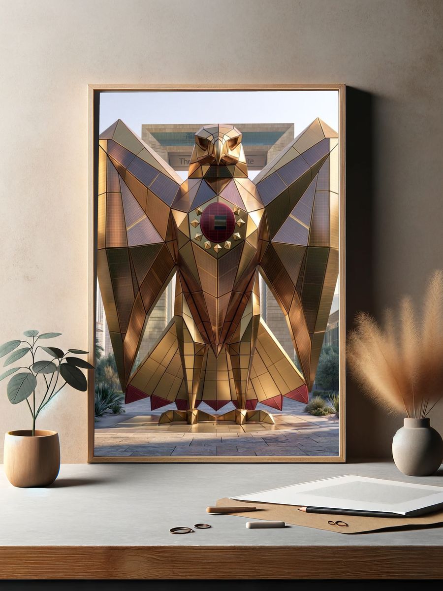 Geometric Owl Sculpture Poster. — room view 2