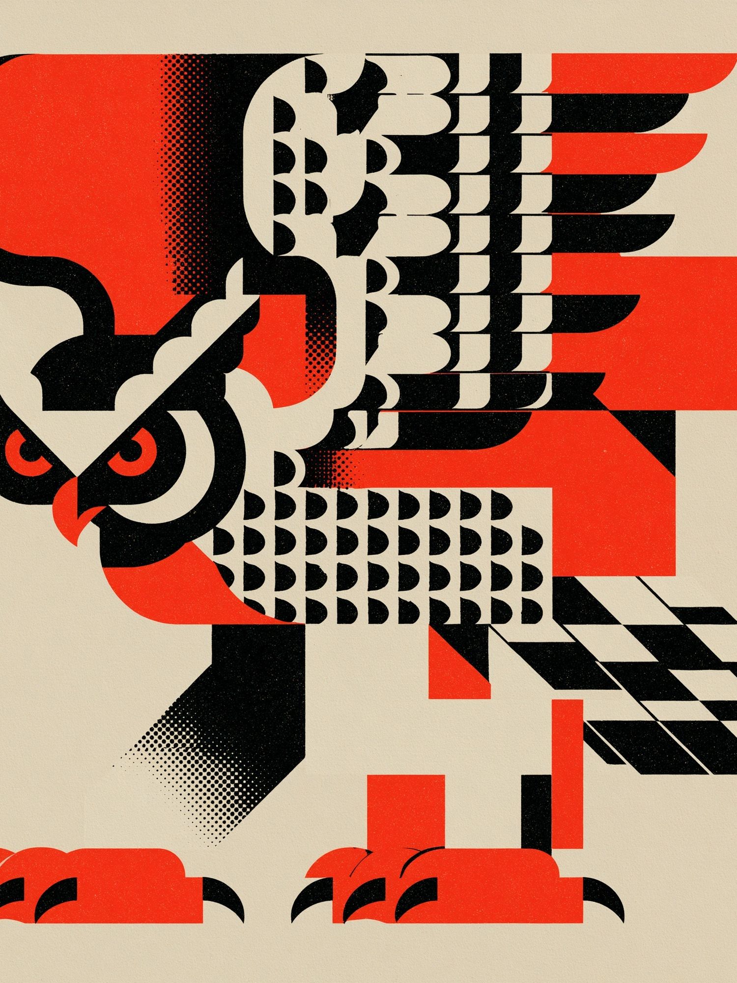 Geometric Owl Abstract Poster. poster detail