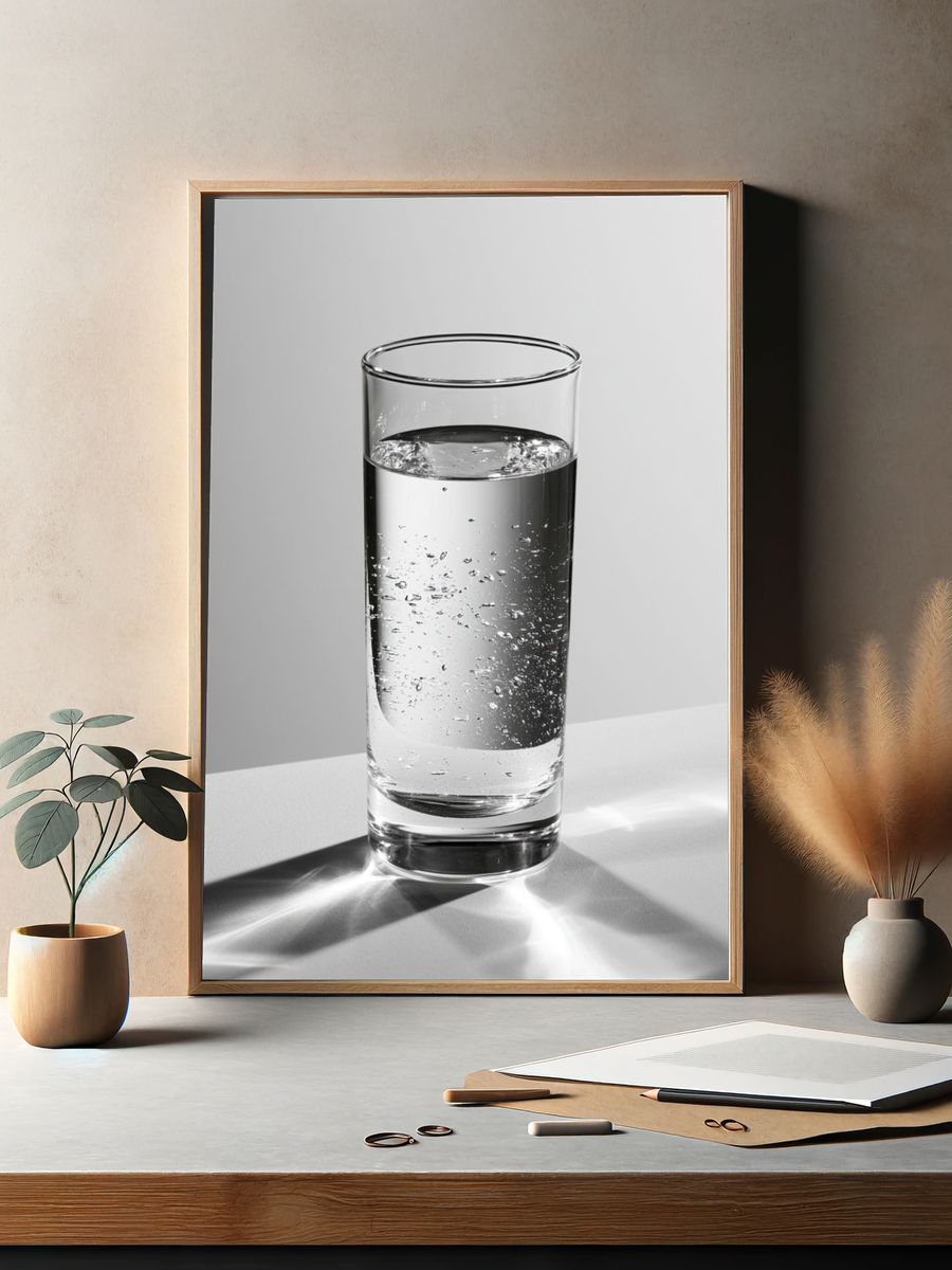 Glass of Water Photography Poster. — room view 2