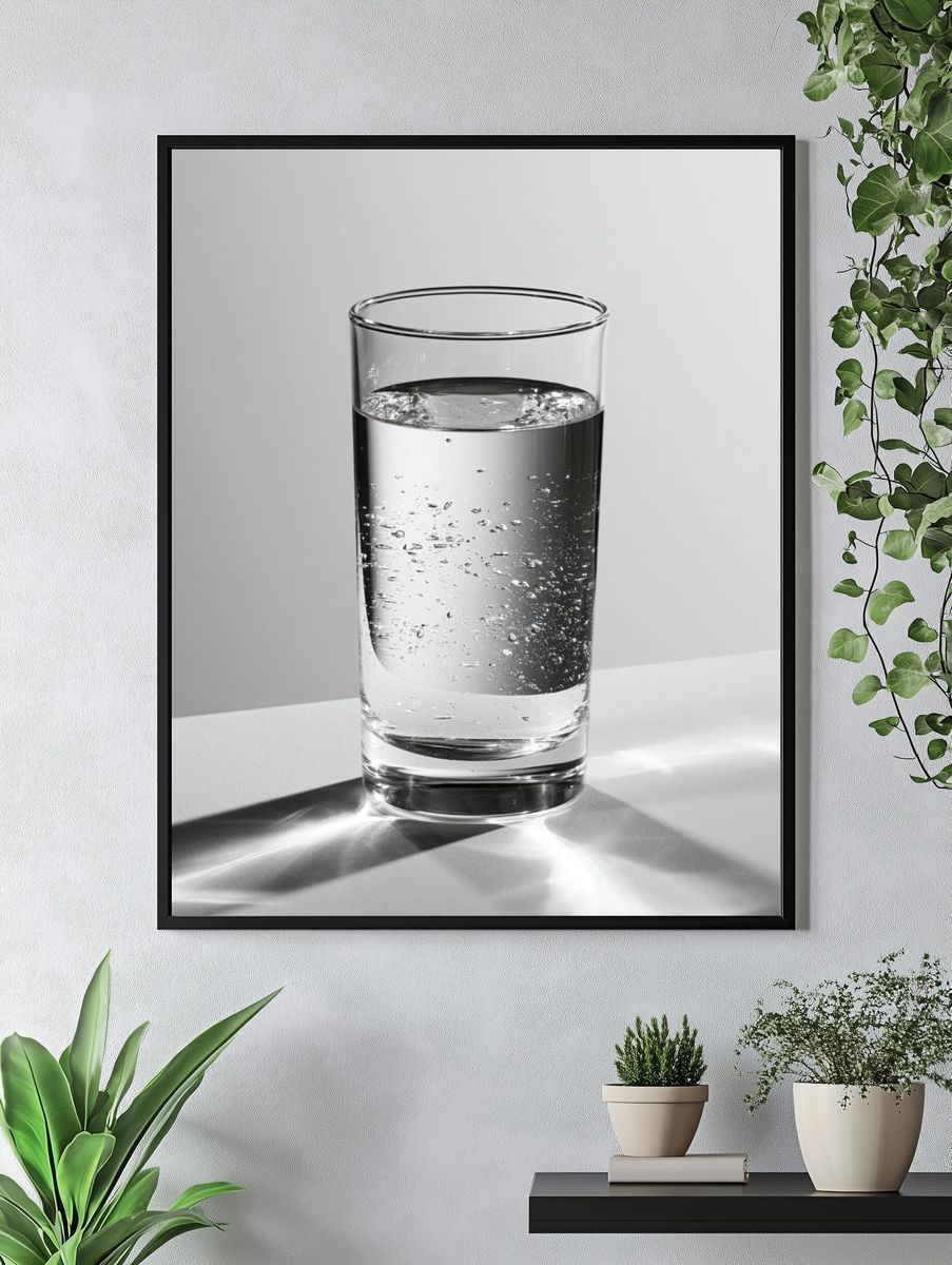 Glass of Water Photography Poster. — room view 4