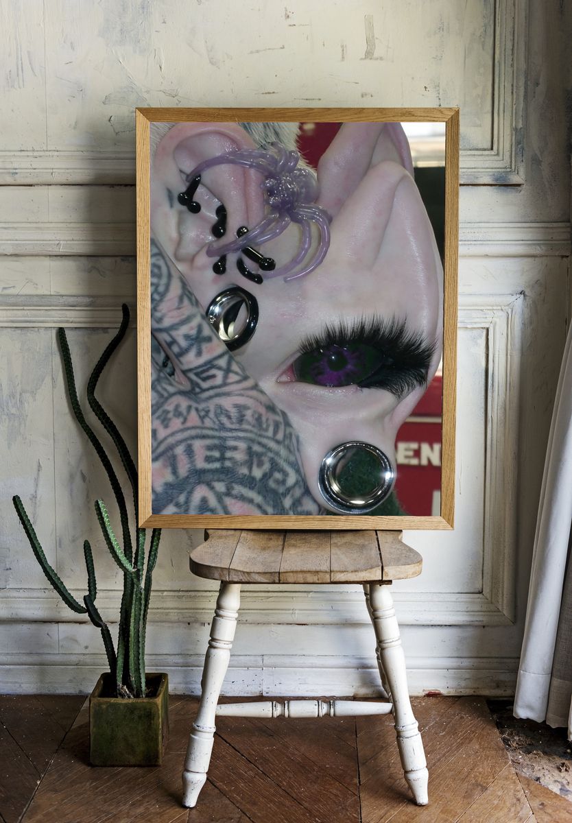 Gothic Alien Portrait Print. — room view 1