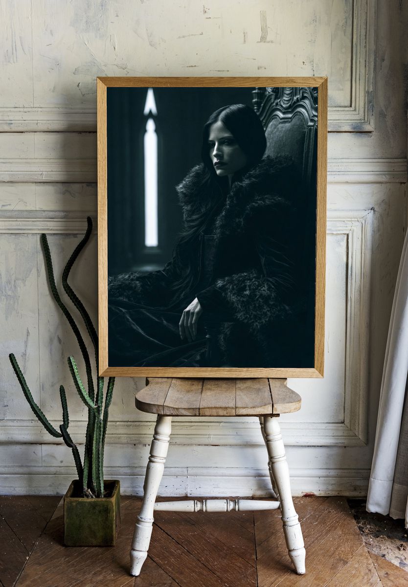Gothic Portrait in Shadow Poster. — room view 1
