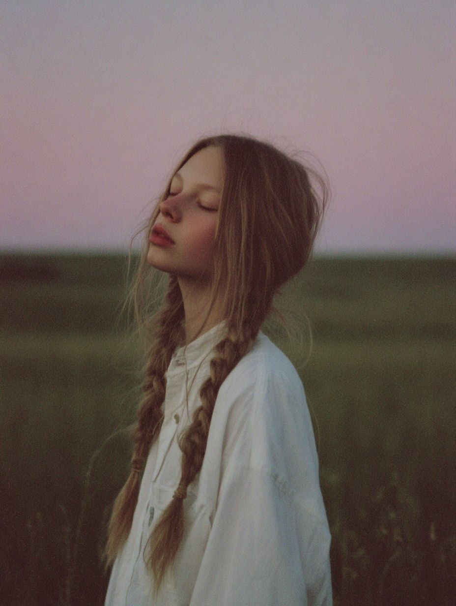 Serene Girl in Nature — Photography Print. poster — photography art