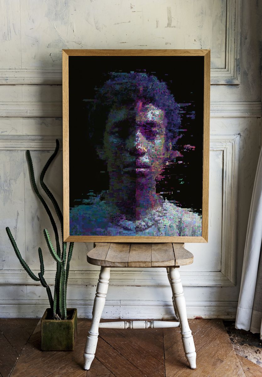 Glitch Portrait — Digital Art Print room preview