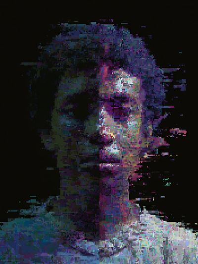 Glitch Portrait — Digital Art Print. poster
