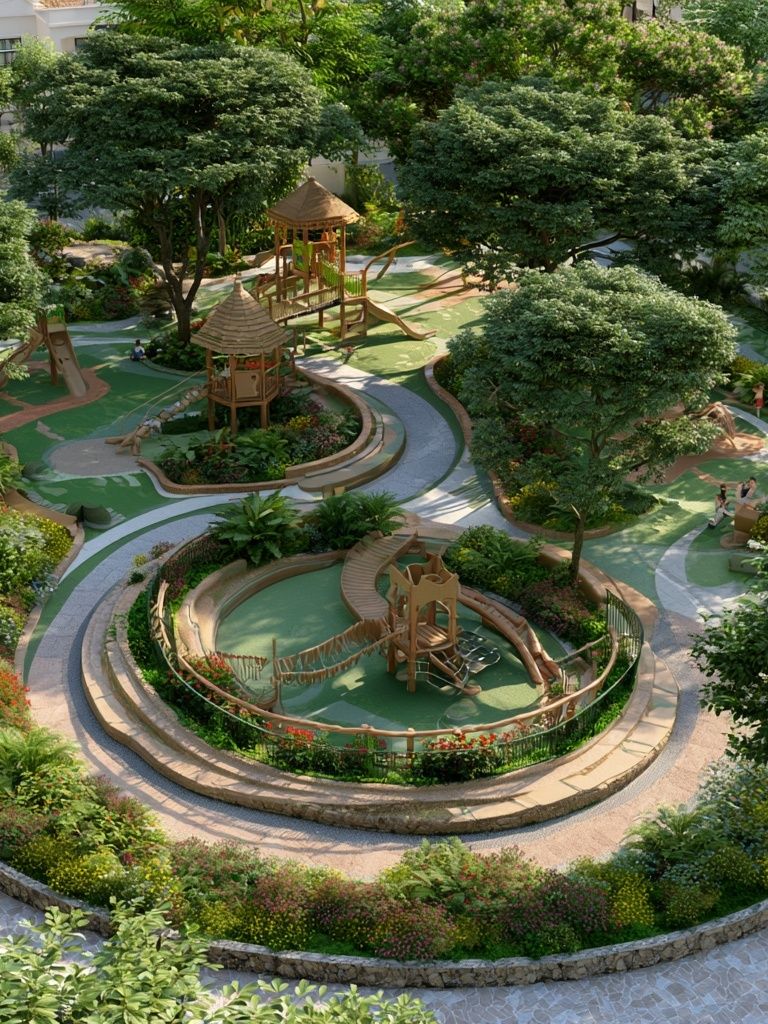 Lush Garden Playground Photography Poster. poster — photography art