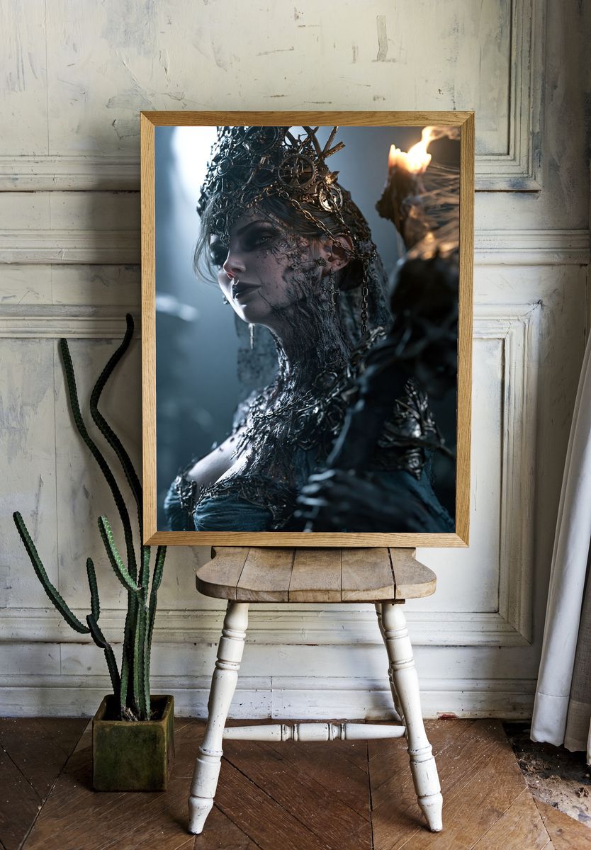 Gothic Queen Portrait Print. — room view 1