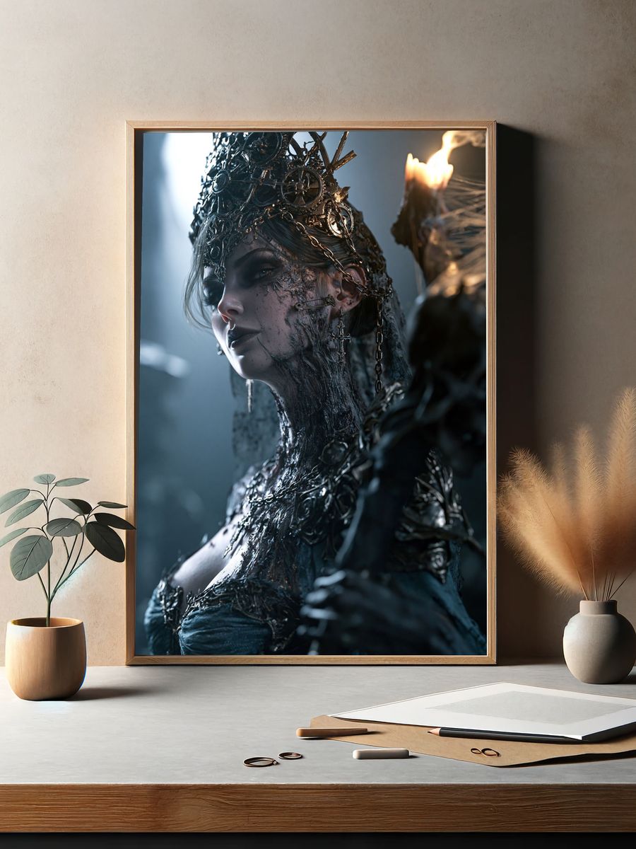 Gothic Queen Portrait Print. — room view 2