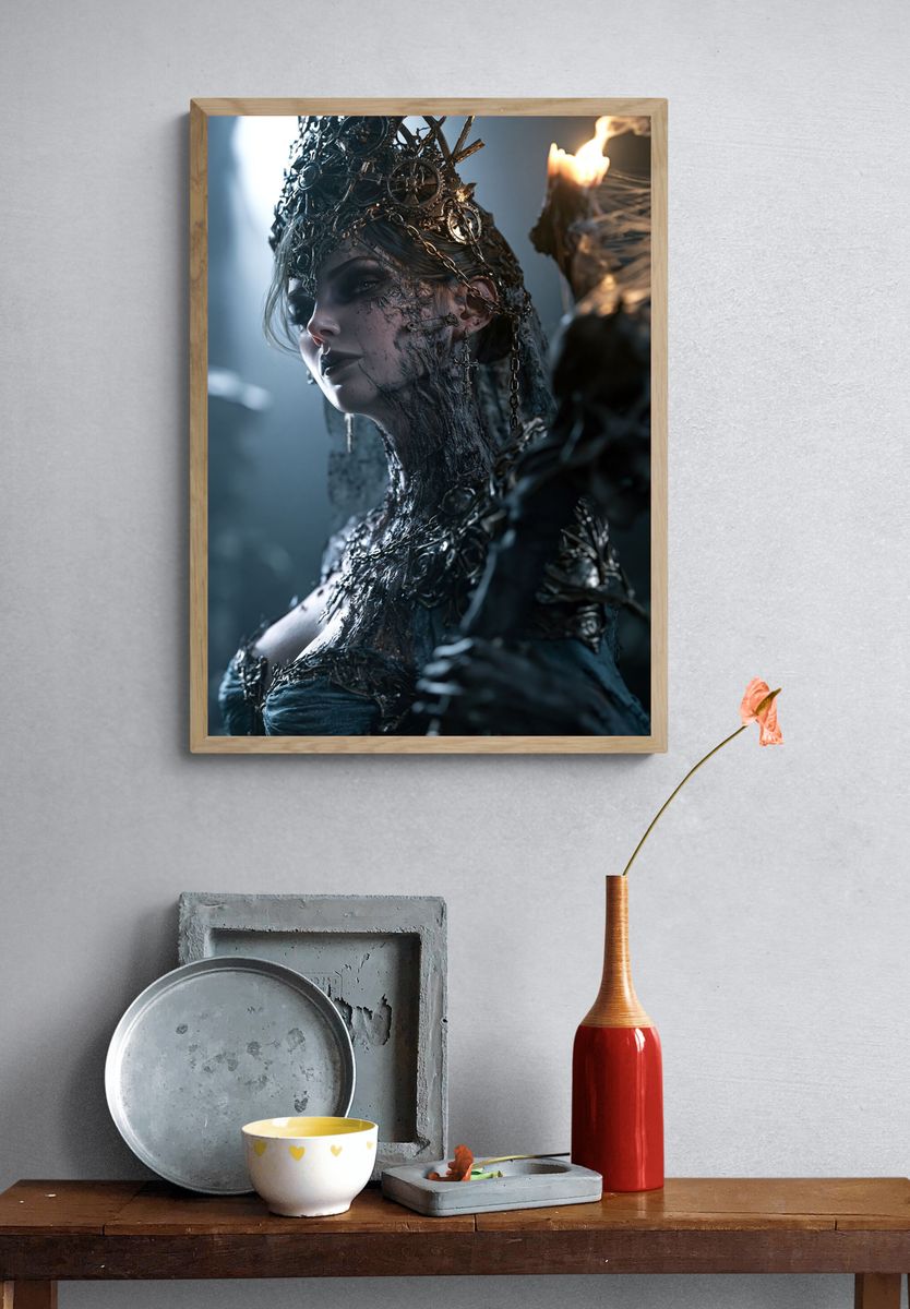 Gothic Queen Portrait Print. — room view 3