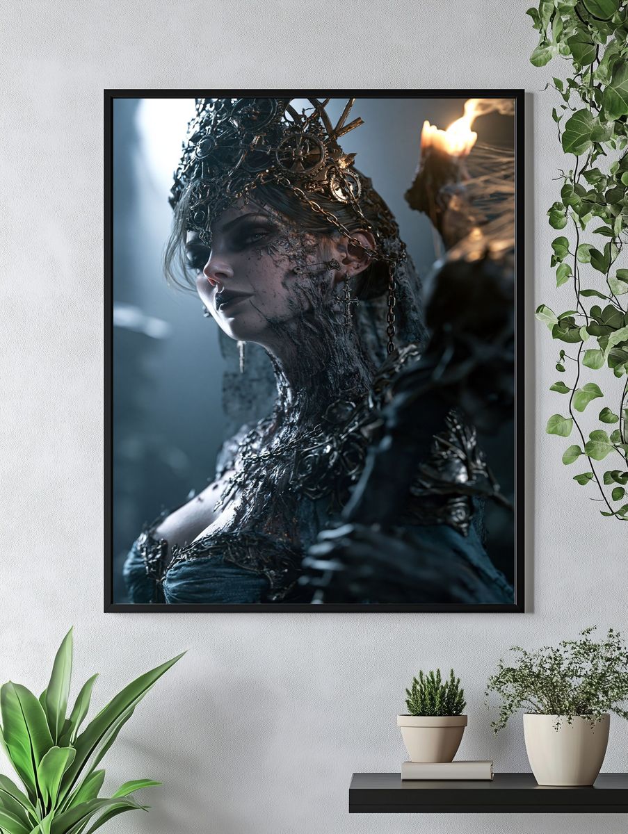 Gothic Queen Portrait Print. — room view 4