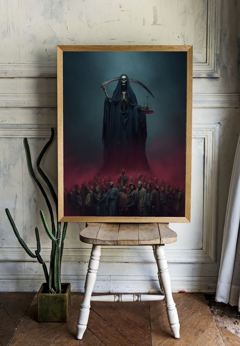 Grim Reaper and Souls — Dark Fantasy Print room preview