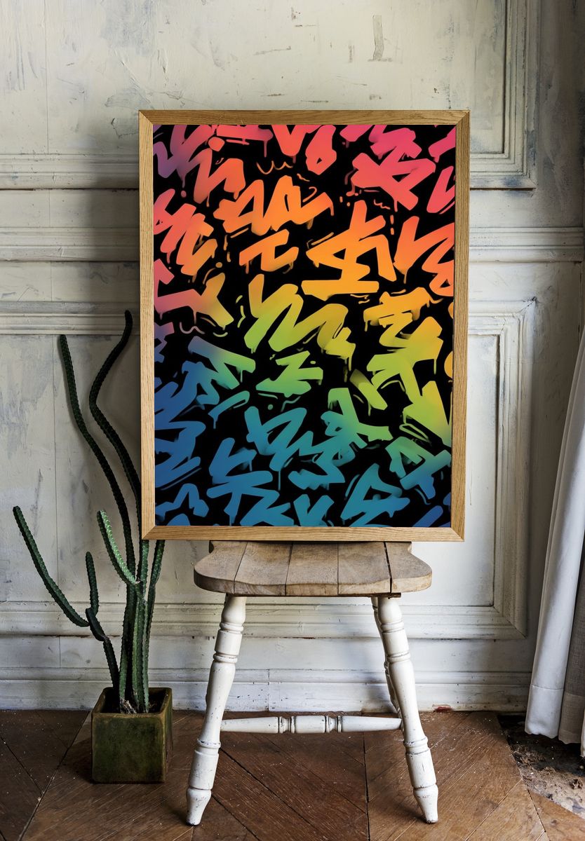 Colorful Graffiti Art Poster. room preview