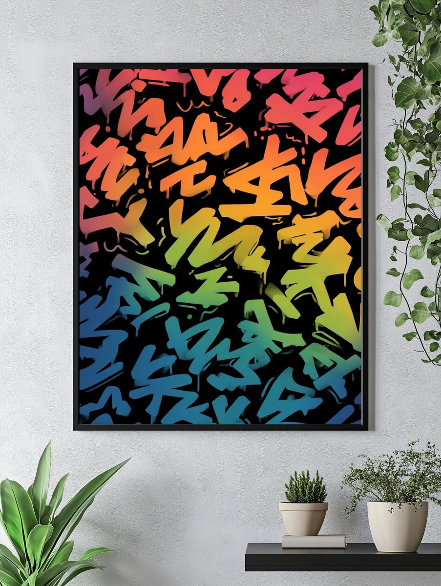 Colorful Graffiti Art Poster. — room view 4