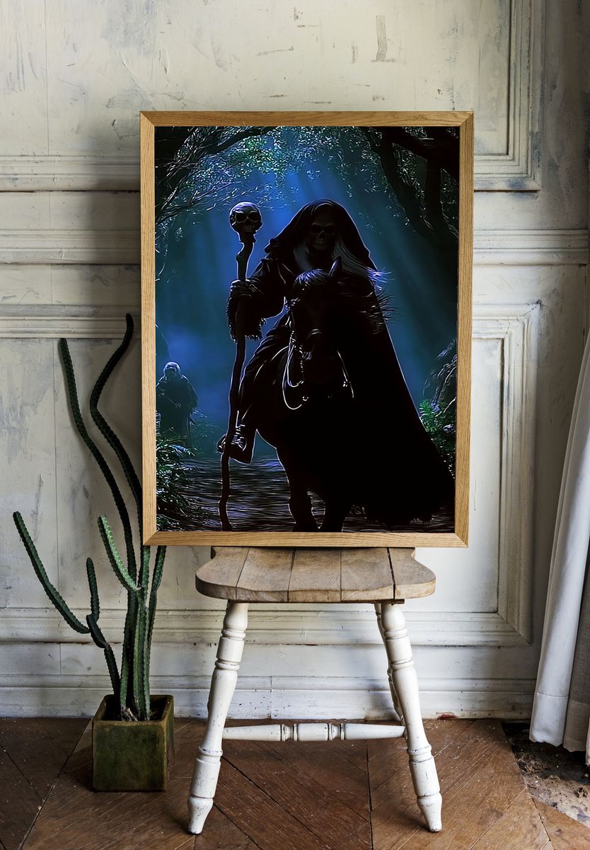 Grim Reaper Forest Scene Poster. — room view 1