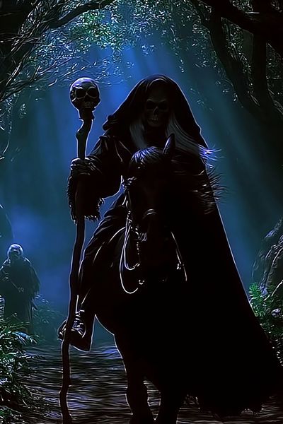 Grim Reaper Forest Scene Poster. poster