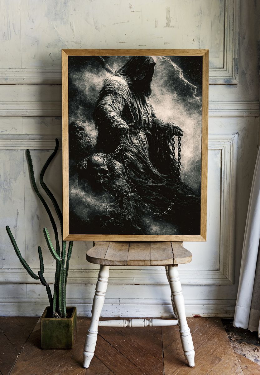 Grim Reaper Dark Fantasy Poster. — room view 1