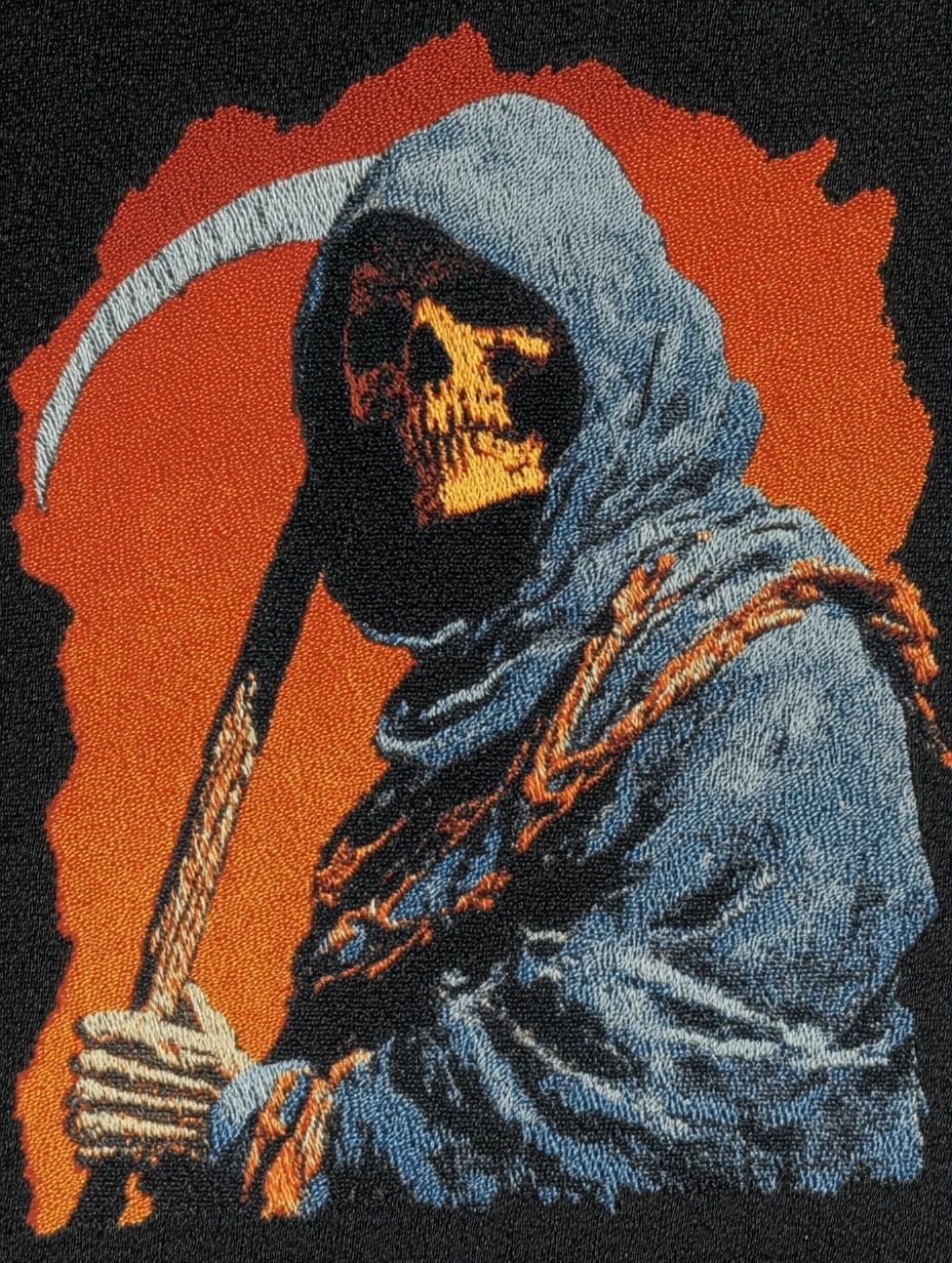 Grim Reaper Embroidery Poster. poster — illustration art