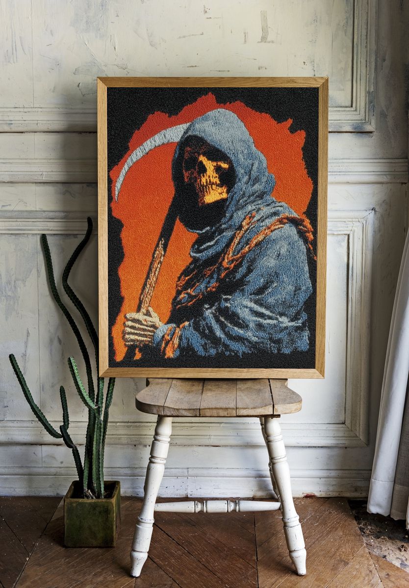 Grim Reaper Embroidery Poster room preview