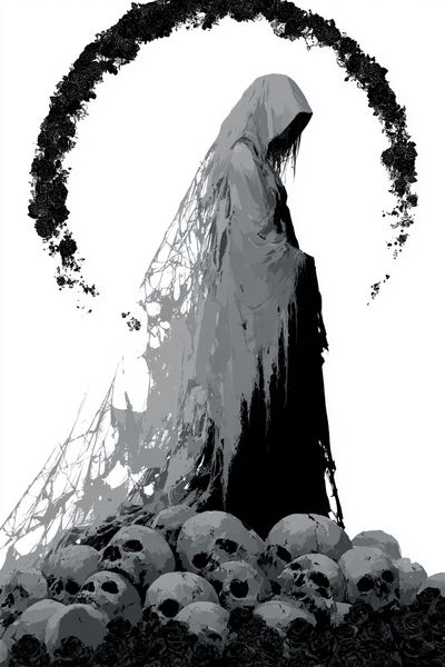 Grim Reaper Skull Arch Print. poster