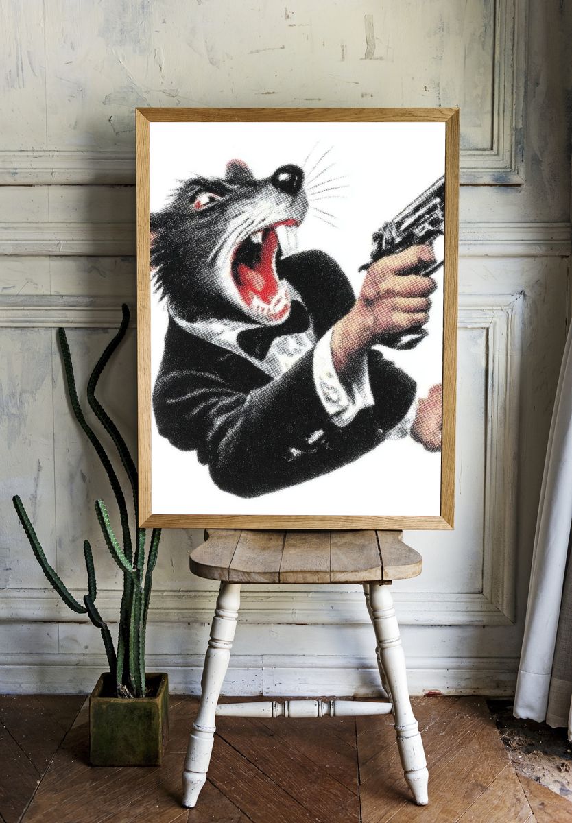 Gangster Rat — Vintage Print. room preview