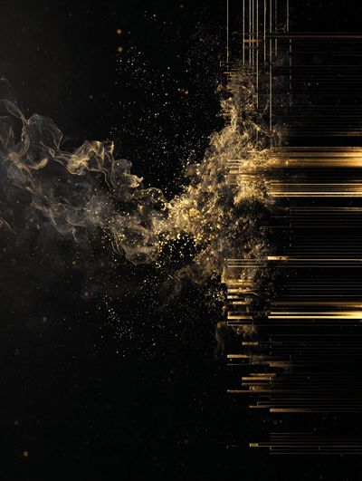 Golden Smoke Abstract Poster. poster print