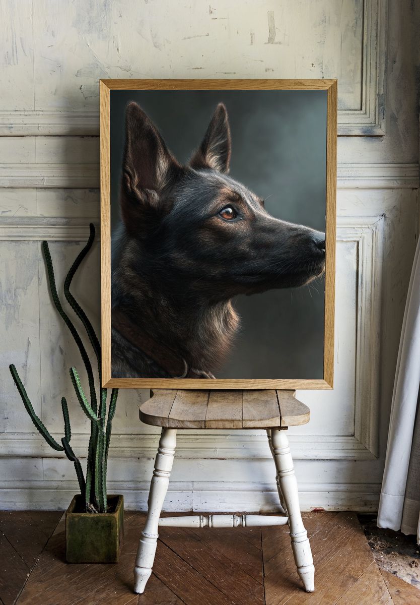 German Shepherd Portrait Poster room preview