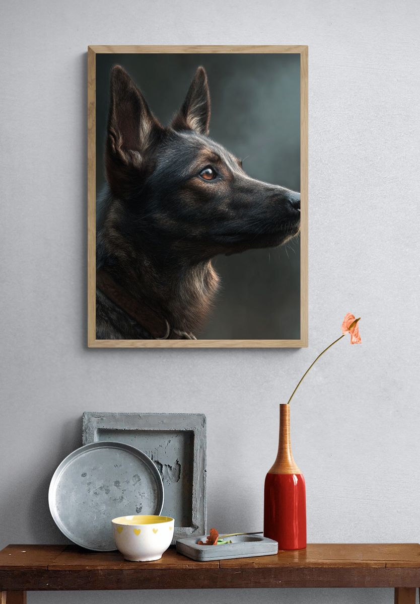 German Shepherd Portrait Poster. — room view 3