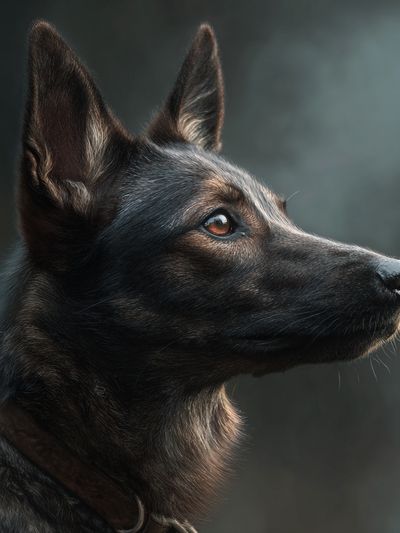 German Shepherd Portrait Poster. poster