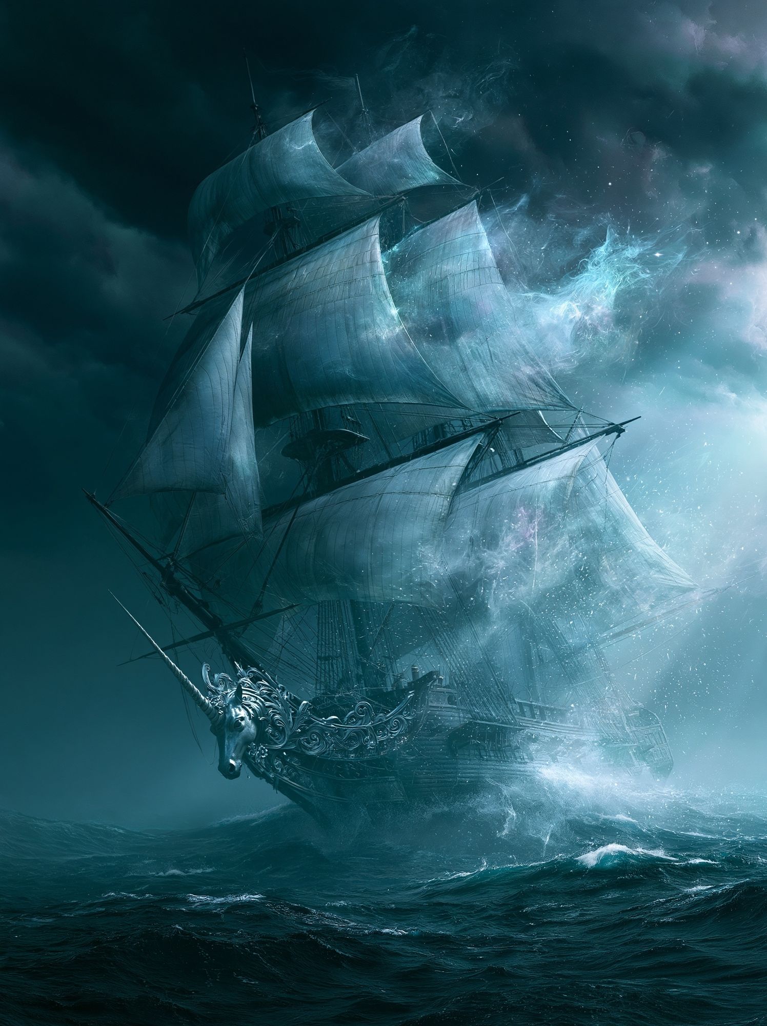 Ghost Ship Fantasy Poster. poster — illustration art