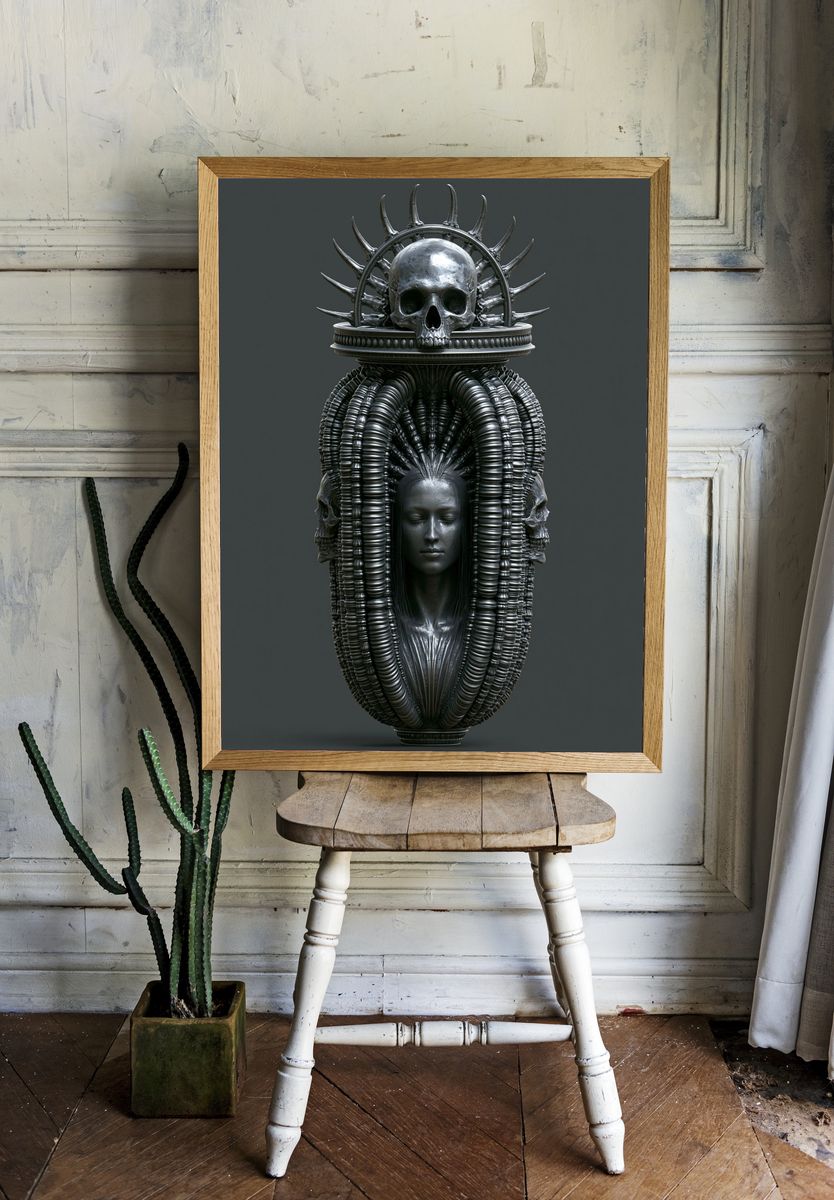 Gothic Skull Sculpture Poster. room preview