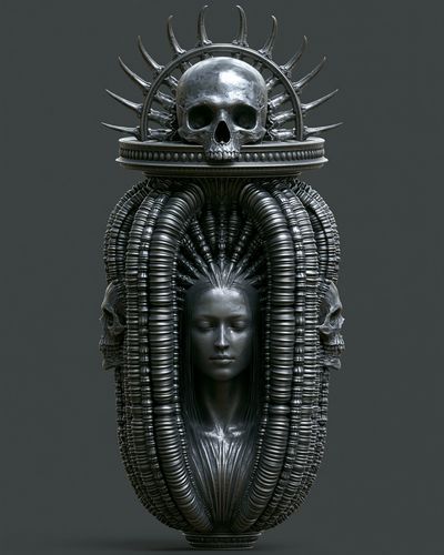 Gothic Skull Sculpture Poster.