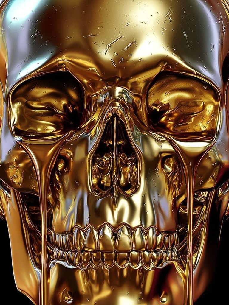Golden Skull Surrealism Poster. poster — fine-art art