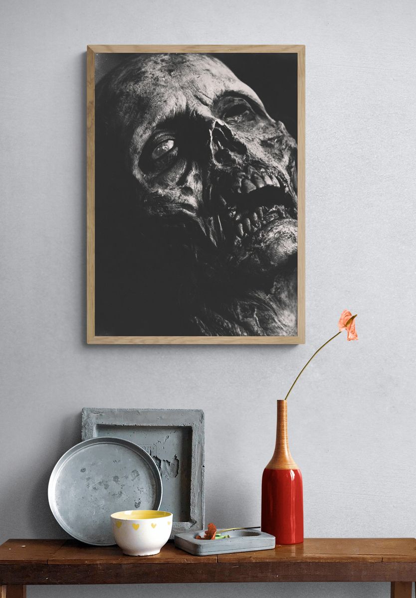Gothic Skull Portrait Print. — room view 3