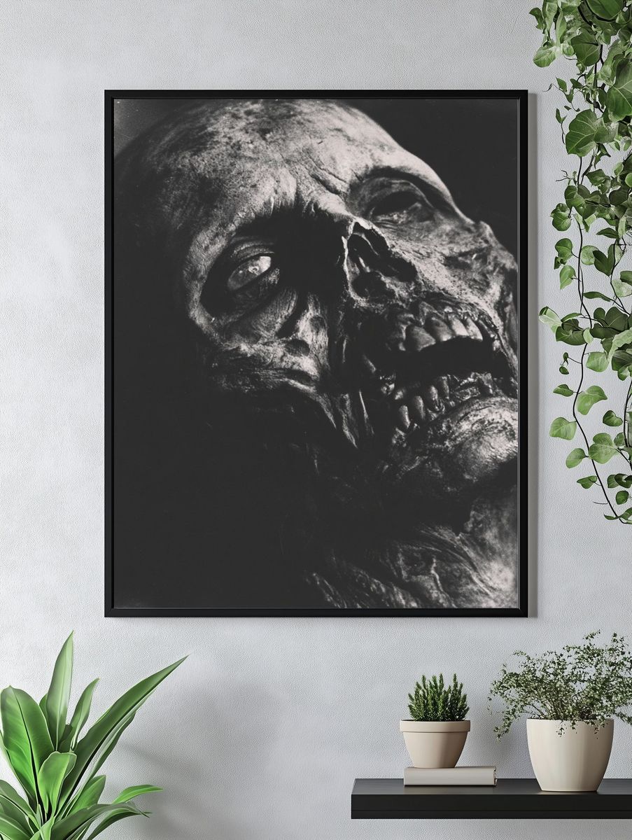 Gothic Skull Portrait Print. — room view 4