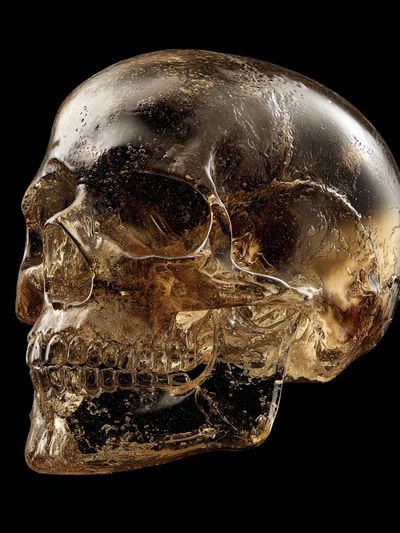 Glass Skull Dark Photography Poster. poster print