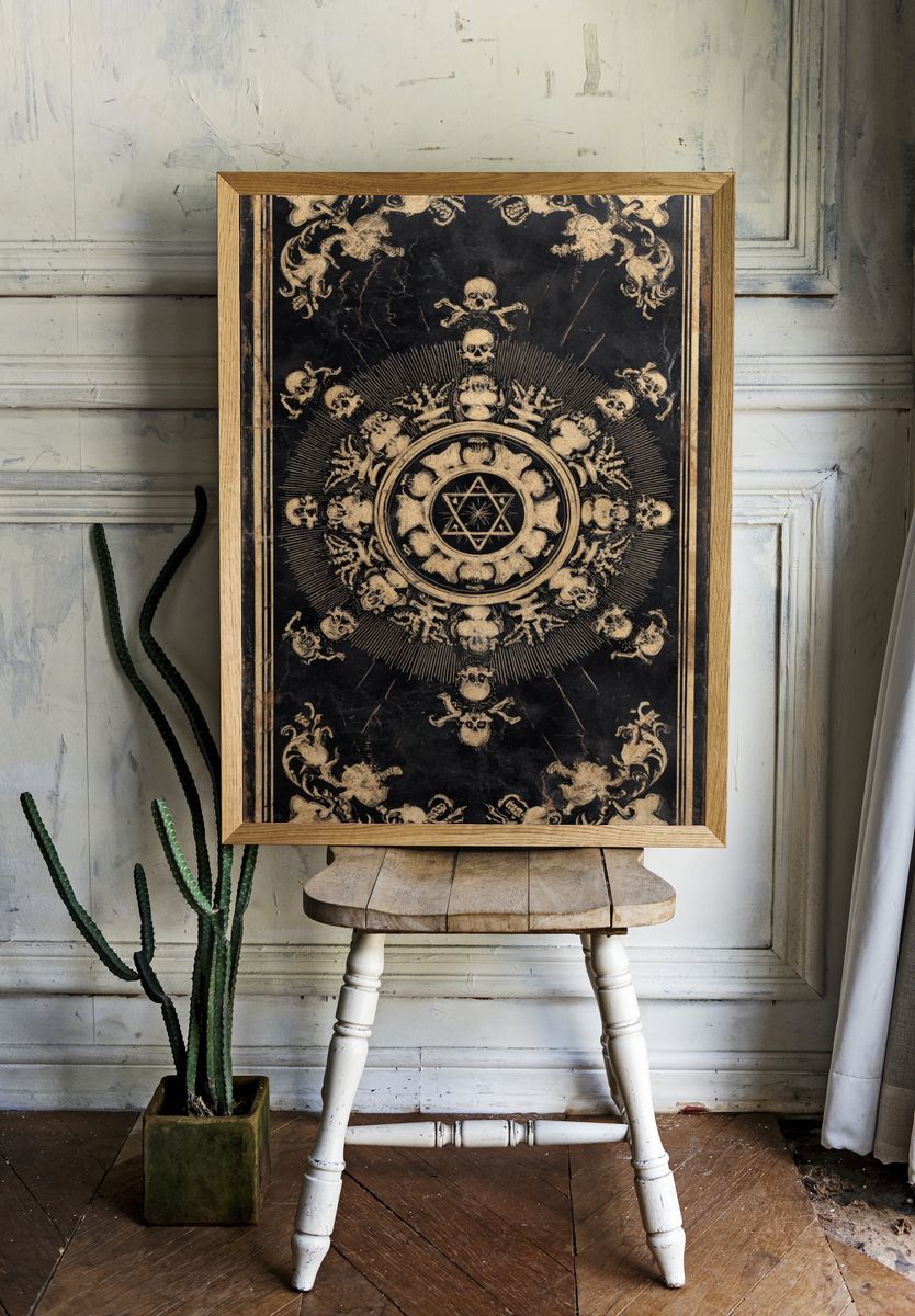 Gothic Skull Mandala Poster. — room view 1