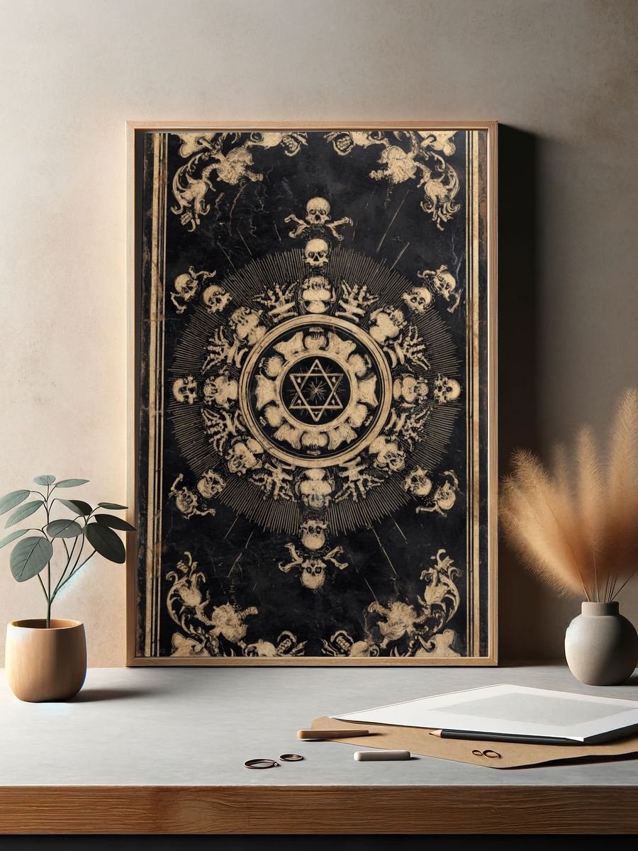 Gothic Skull Mandala Poster. — room view 2