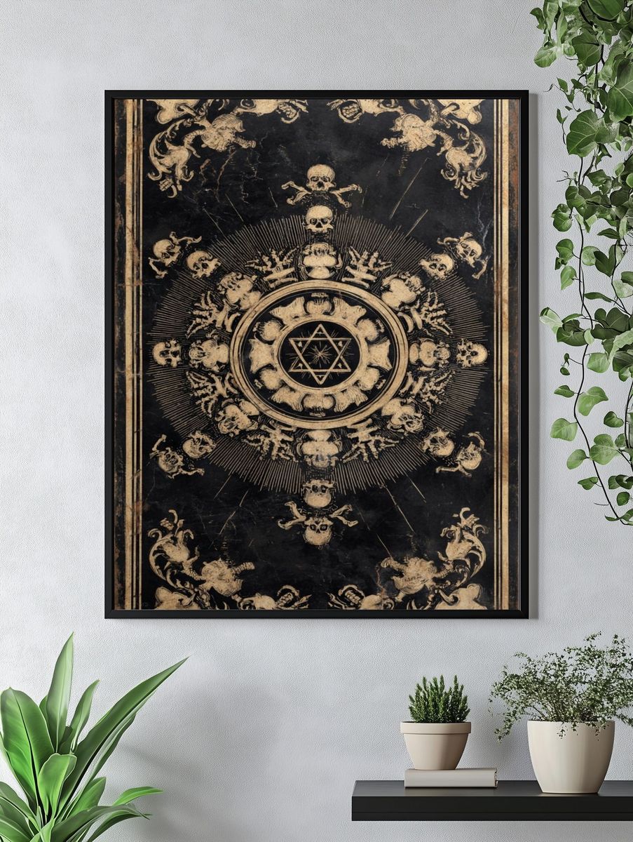 Gothic Skull Mandala Poster. — room view 4